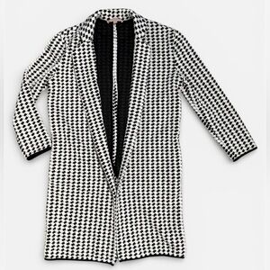Philosophy Long Houndstooth Cardigan Jacket Blazer